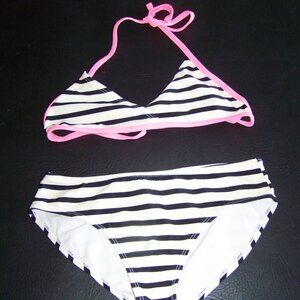 White & Black Striped Old Navy Bikini